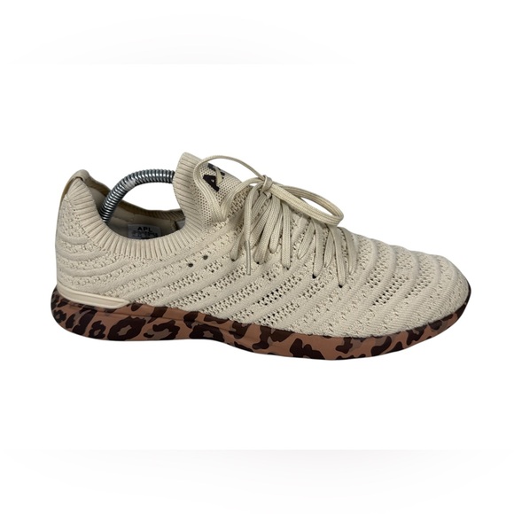 APL Techloom Wave Shoes Womens 11 Leopard Running Athletic Sneakers Beige Cream - Picture 1 of 10